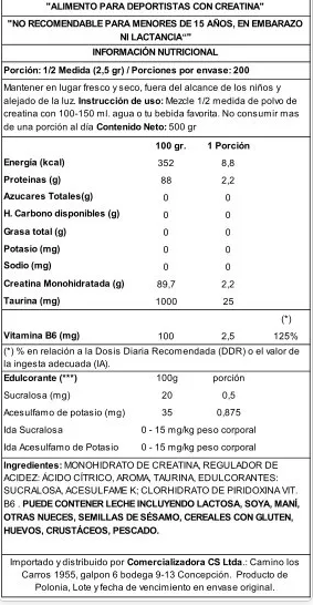 Ostrovit Creatina 500 G LEMON