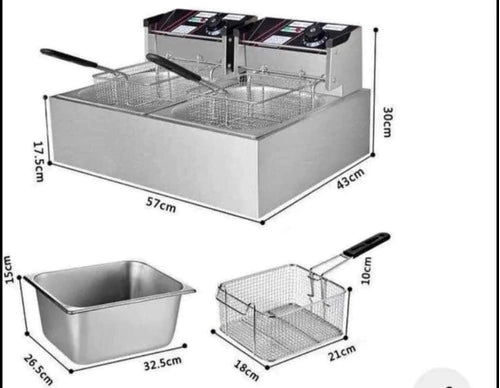 Freidora Electrica Doble Deposito 12 Litros