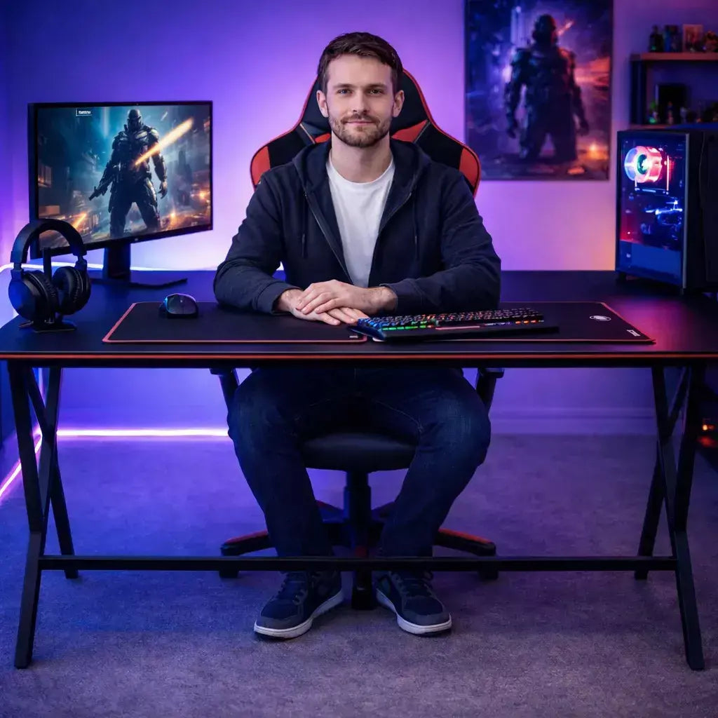 Escritorio Gamer 120x60 Metálico Computador Oficina Estudio Negro