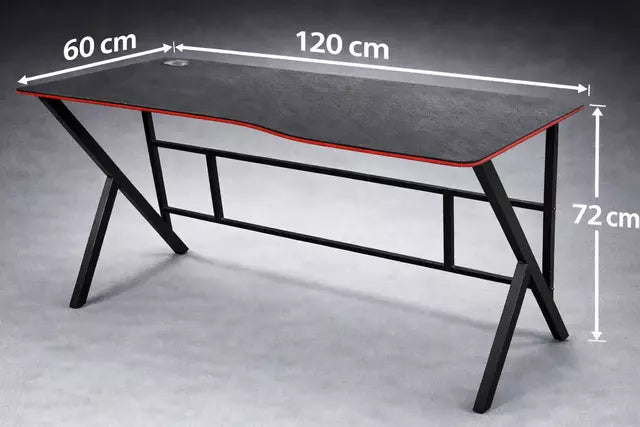 Escritorio Gamer 120x60 Metálico Computador Oficina Estudio Negro