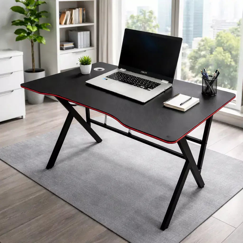 Escritorio Gamer 120x60 Metálico Computador Oficina Estudio Negro